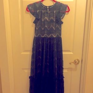 Joyfolie Size 10 Midnight Blue Lace Dress